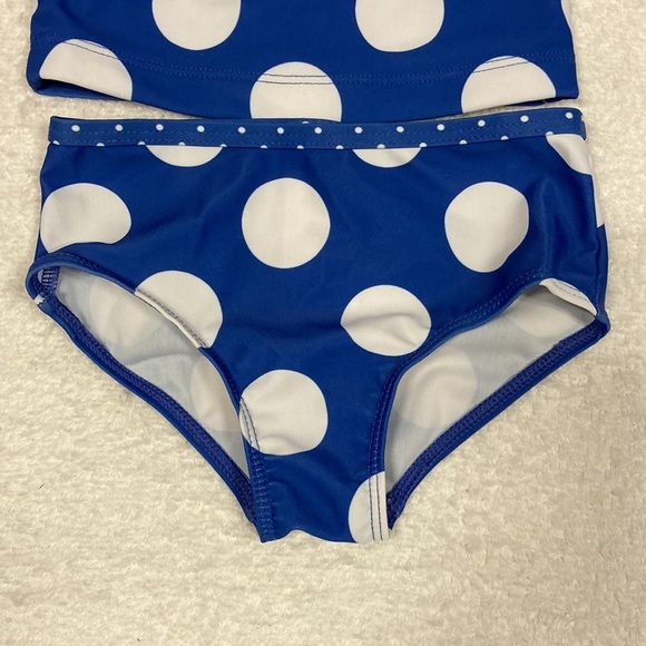 Carters 12m two piece polka dot bathing suit girls blue white - Picture 3 of 6